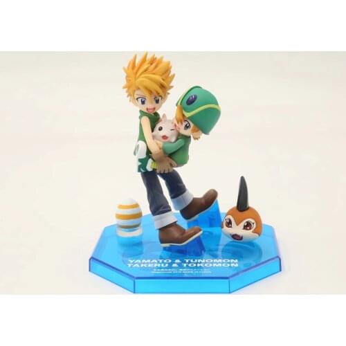10CM Japanese anime figure Digital Monster Ishida Yamato Takaishi Takeru Punimon action figure collectible model toys for boys