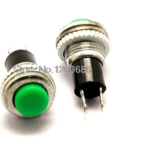Power self reset doorbell button DS-316 10MM green on the wire without lock switch