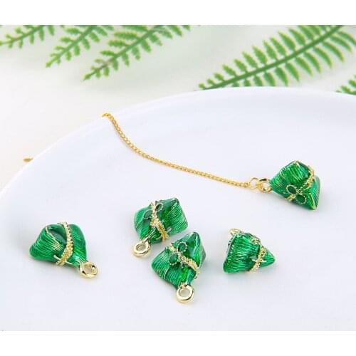 6pcs Life Fun Lovely Dragon Boat Festival Dumplings Alloy Pendant 2019 Chinese Style Diy Handmade Earrings Hand Rope Material
