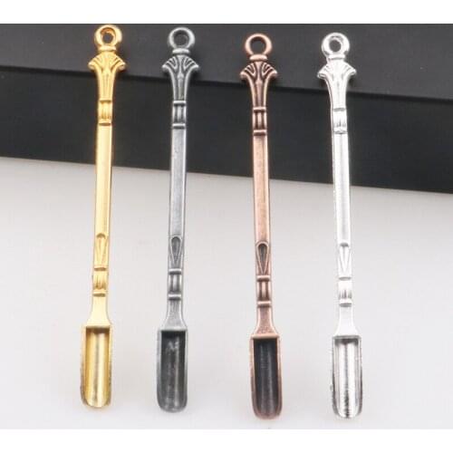 Mini Alloy Spoon Medicine Bottle Use Sniffer Sniffing Snuff Powder Tobacco Fine Tuning Scoop Smoking Accessories 80mm