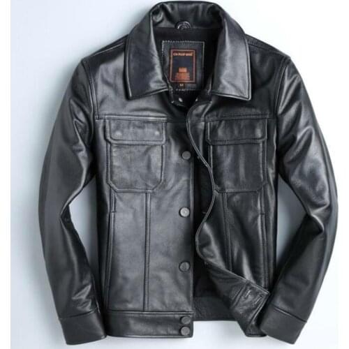 Real Leather Jacket Men Spring Autumn Cow Leather Jacekt Vintage Motorcycle Jacket Mens Clothing Jaqueta De Couro YY1022