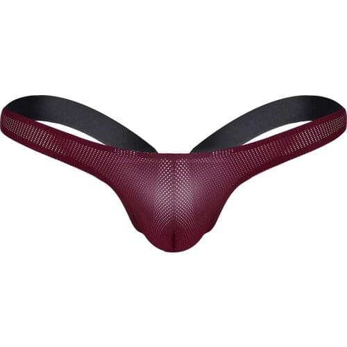 Mens Lingerie Mesh See Through Bikini Underwear Stretchy Open Back Jockstrap Bikini Briefs Underpants G-string Thong Panties