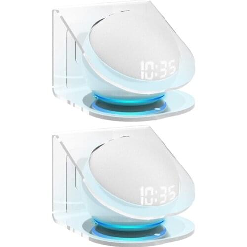 2 in 1 Wall Mount Holder Desktop Stand for Echo Dot 4Th Generation,Transparent Acrylic Speaker Wall Shelf Holder