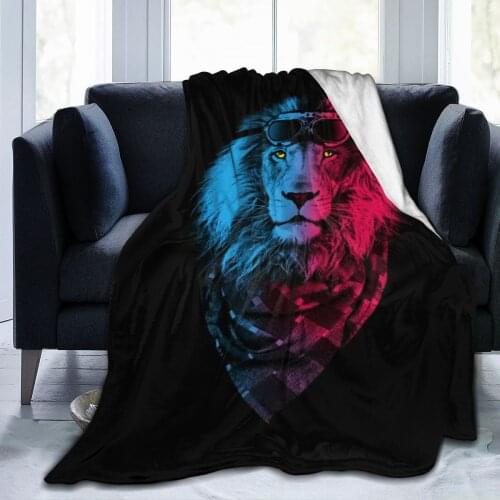 New 3D Personality Printed Flannel Blanket Sheet Bedding Soft Blanket Bed Cover Home Textile DecorationLion