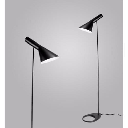 Post-modern Design iron AJ Floor Lamp Black/White Metal Stand Light for bar Living Room/Bedroom E27 LED Bulb