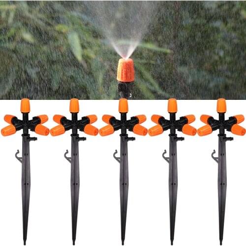 Garden Watering 1/4'' 3/8'' Nozzle Drippers Sprayer Misting Atomizing Sprinklers Drip Irrigation System Fitting with Connectors