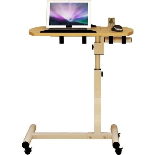 Removable Bedside Computer Desk Simple Lifting Folding Desk Lazy Bedside Table Assembly with Wheel Bed Small Table
