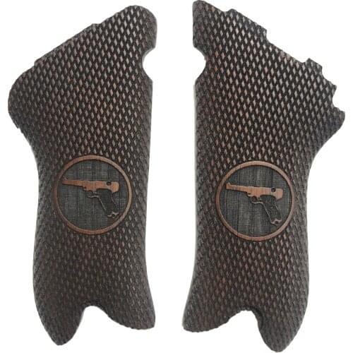 Luger P08 Compatible Roller Parabellum Laser Cut Wooden Grip Mod2