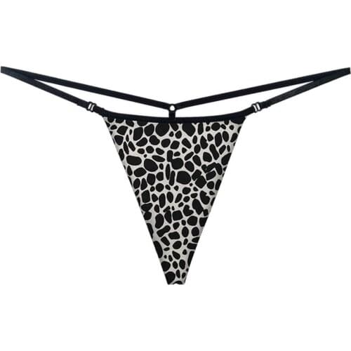 Leopard Print Thong Sexy Womens Low Waist Panties Traceless Breathable T-back Briefs Female Lingerie Bikini G String