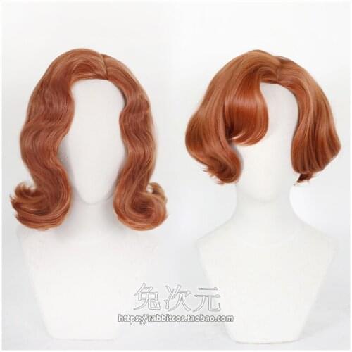 The Queens Gambit Beth Harmon Cosplay Wig Brown Women Retro Curly Hair Wig Halloween Cosplay Headwear