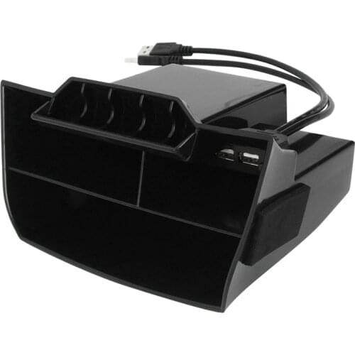 For Honda Civic 2016 2017 2018 2019 Interior Accessories Car Black ABS Inner Console Central Storage Box with USB Port