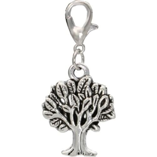 5pcs Antique Silver Plated Tree of Life Charm Bracelet Lobster Clasp for Jewelry Making Bracelet Diy Handmade 36x13mm