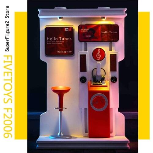 1/12 Street jukebox KTV singing room scene light can be bright FIVETOYS F2006 Resin fit for 6" Action figure doll