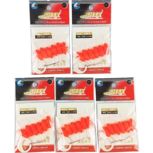 5packs/lot Fluorescent Seven Star Float Space Beans Connector Fishing Line Mini Oval Floater Night Fishing Tackle Accessory J272