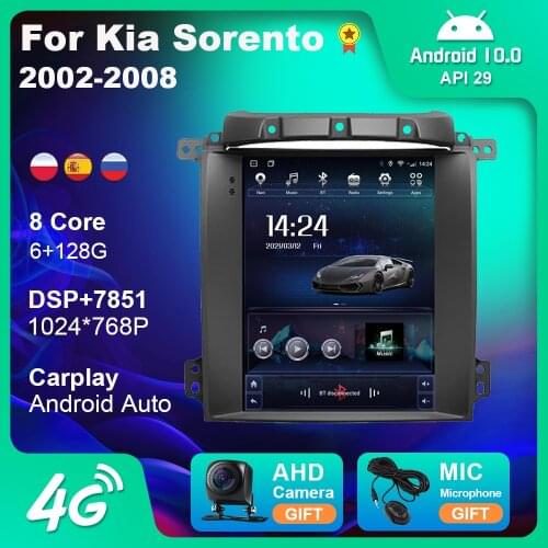 For Kia Sorento 2002-2008 Android 10.0 Auto Car Radio Multimedia Stereo Vertical Autoradio Player Navigation GPS Audio for Cars