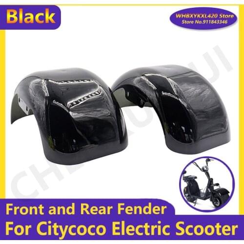 Black 10x6.00-5.5 10x6.00-6 Citycoco Fender Shell Flaps Front and Rear Fender Mudguards with Taillight Reminder