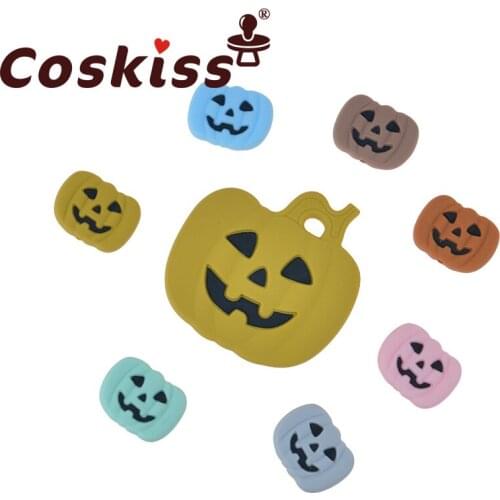 Coskiss 5pcs Silicone Pumpkin Toys BPA-Free Baby Teether Pumpkin Beads Silicone Teether Toy Suitable For Children’s Gifts