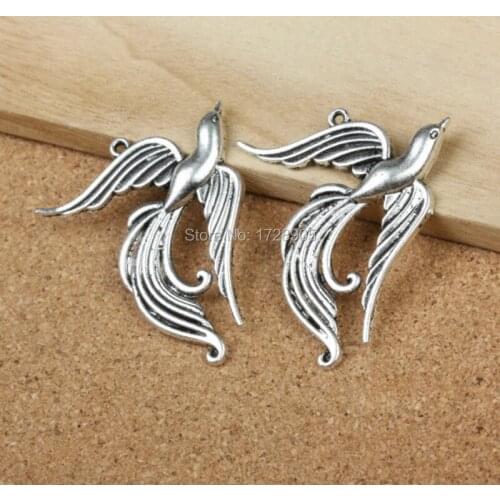 Phoenix Pendant Charms 49*44*4mm 5 pcs Antique Silver Plated Metal Zinc Alloy Metal Charms Diy Jewelry Wholesale Petit pendentif