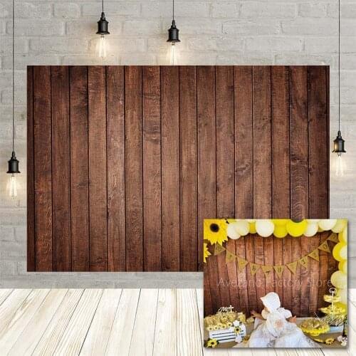 Avezano Wooden Floor Photography Background Brown Wood Texture Baby Birthday Portrait Cloth Cake Photo Backdrop Studio Photocall