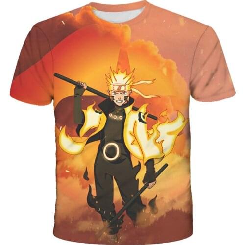 Japanese cartoon 3D anime graphic T-shirt Harajuku electronic cigarette mens summer plus size loose o-neck short sleeves