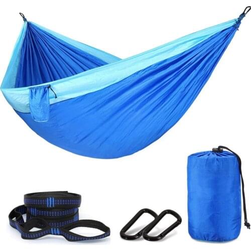 Camping Hammock Travel Hammock with Tree Straps Portable & Lightweight Nylon Parachute Indoor Outdoor Backpacking Travel Camping