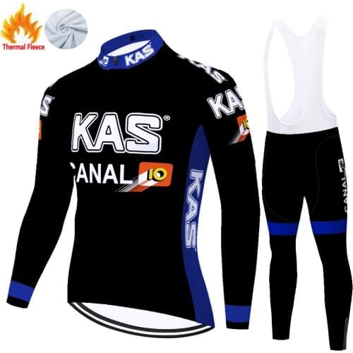 Kas Retro Winter Thermal Fleece Equipamento Jersey Conjunto Maillot Traje Hombre Masculino Ciclismo Abbigliamento Ciclismo