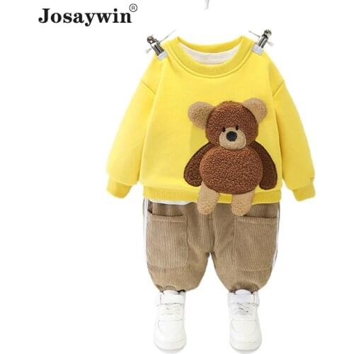 Baby Clothes Children Suits Boys Kids Girl 2 Pieces Sets Top+Pants Thick Toddler Autumn Long Sleeve Print Newborn Girl Clothes