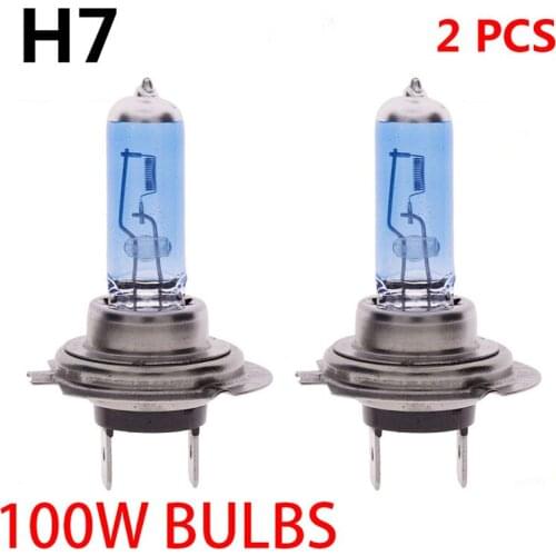 2Pcs H7 12V 6000K 100W COB High Bright Ultra Long Life Gas Low Consumption Canbus Xenon Headlight White Car Light Lamp Bulbs
