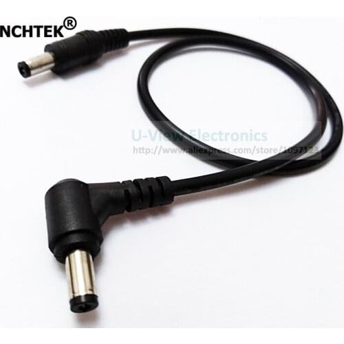 NCHTEK Straight DC 5.5x2.1mm Male to 90 Degree Angled DC 5.5x2.1mm Male CCTV Connector Adapter Cable/Free Shipping/10PCS