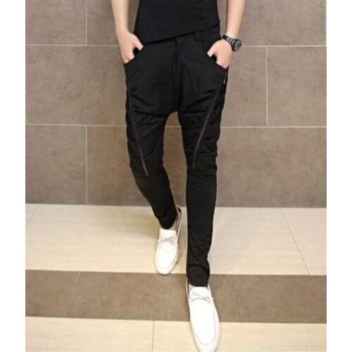 2020 New Mens clothing GD Hair Stylist fashion Baggy pleated double zipper Alternative casual harem pants 27-46