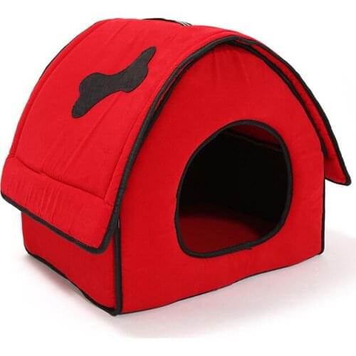 Autumn and Winter New Pet Bone House Dog House Kennel Teddy House Flocking Pet Nest Dog House Bed Dog Beds for Small Dogs