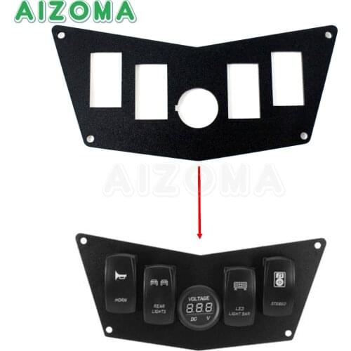 ATV Aluminum Black Dash Switch Panel Plate For Polaris RZR 570 800 900 XP 2008-2017