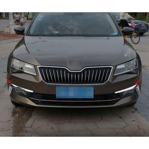 2pcs for SKODA superb 2016-2018 Front corner Anticollision bar Fog lamp eyebrow
