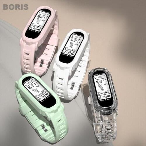 Strap for Xiaomi mi Band 6 3 4 5 NFC Transparent Watch Strap on Mi Band 6 5 4 Silicone Bracelet for Mi Band 6 Watchband