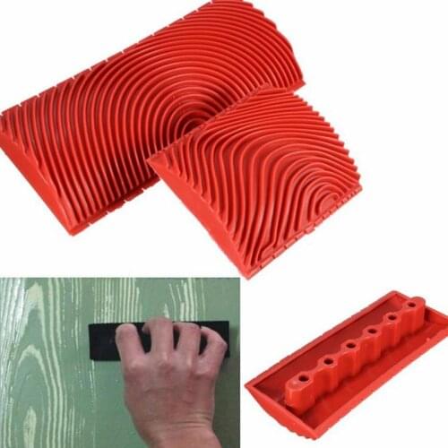 2 pieces/set of rubber roller brush imitation wood grain wall painting home decoration art embossing DIY painting tool art paint