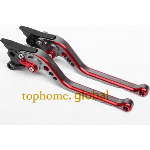 For Ducati 848/EVO 2007 - 2013 CNC Brake Clutch Levers Regular size Mixed Titanium&Red Color 2012 2011 2010 2009 2008