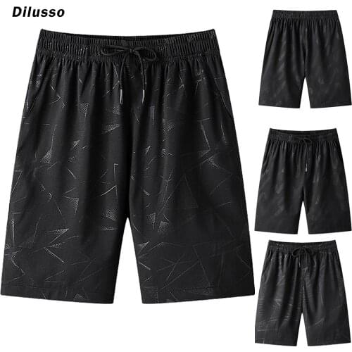 Shorts Mens Summer Mens Casual Shorts Capris Ice Silk Shorts Mens Large Size Quick Drying Beach Pants Jogging Gym Shorts Men