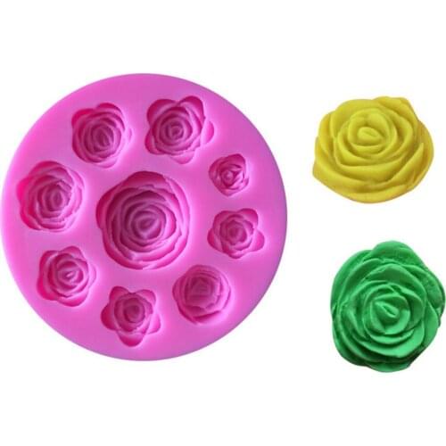 Rose Flowers Silicone Mold Craft Chocolate Baking Fondant Molds Cupcake Topper Wedding Cake Decorating Tools Candy Clay Moulds