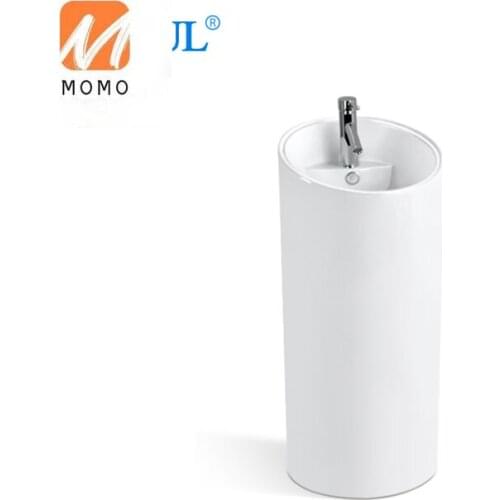 Modern Luxury Hotel Sanitary Ware Bathroom Hand Wash freestanding Sink Ceramic Pedestal Basin