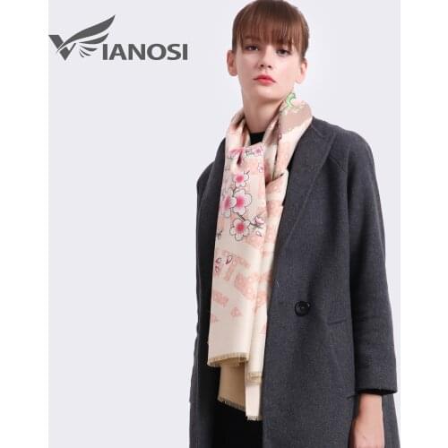 VIANOSI 2020 Newest Design Printing Scarf Winter Women Shawls Thicken Warm Scarves Wool Brand Bandana Woman Wrap