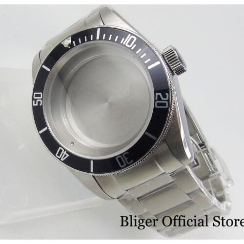 Top Quality 41mm Watch Case Sapphire Glass Bezel + Watch Strap Fit ETA 2836 MIYOTA Automatic Movement
