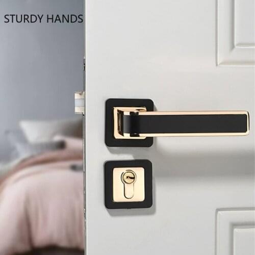 Indoor silent bedroom zinc alloy bathroom split lock room door lock handle lock handle door lock hardware accessories