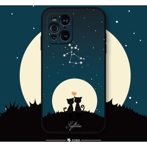 ASINA Liquid Silicone Case for Find X3 X2 Lite Neo Ins Cartoon Constellation Cover Bumper for OPPO Reno 6 5 4 3 Pro Cute Fundas