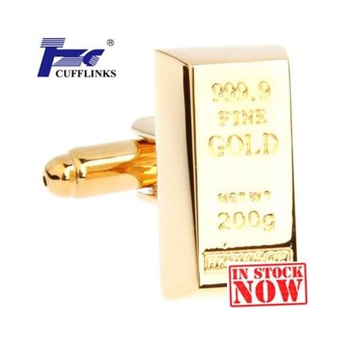 Gold Bar Cufflink Cuff Link 2 Pairs Free Shipping Promotion