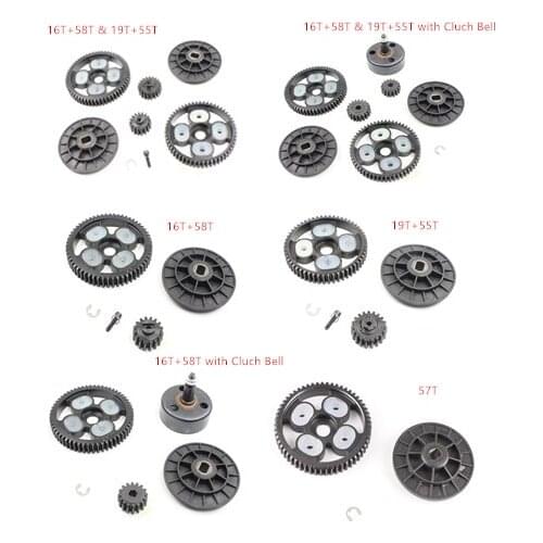 Rc car racing part 58T / 16T high torque metal gear set for 1/5 scale HPI Rovan Baja 5B 5T 5SC Truck