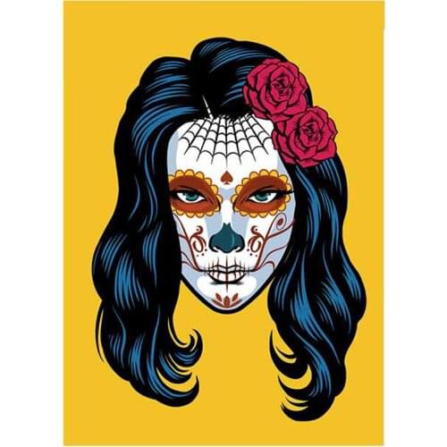 13cm x 9.4cm For Sugar Skull Car Bumper Decal Windows Car Stickers Comical Vinyl Material Waterproof Decoration