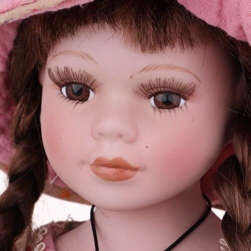 40cm Victorian Porcelain Doll w/ Stand People Figures Hat Christmas Gift #2