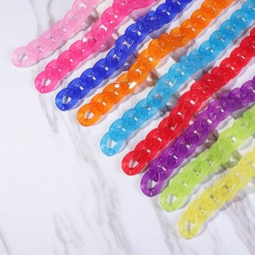 40CM Jelly Colorful Jewelry Accessories Diy Chain Plastic Material Hand Made Charms Jewelry Making Diy Bracelet Necklace Bag