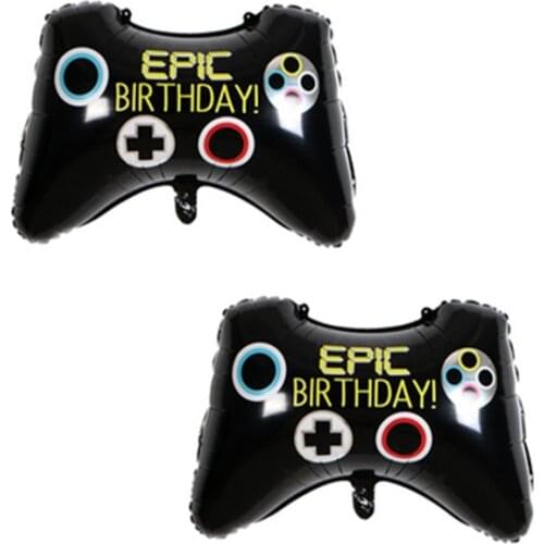 68*49cm Video Game Controller Aluminum Foil Balloon Children Birthday Party Decoration Internet Celebration Black Red Balloon