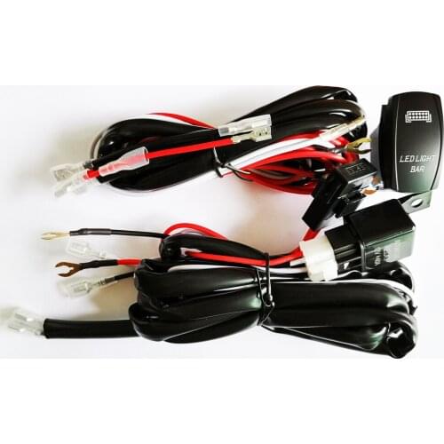 Car LED Light Bar Wiring Harness 12V 40 Amp Relay Fuse ON-OFF Rocker Switch